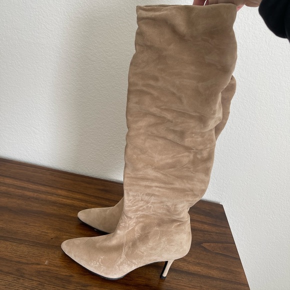 Stuart Weitsman suede boots brown/tan - Picture 1 of 6